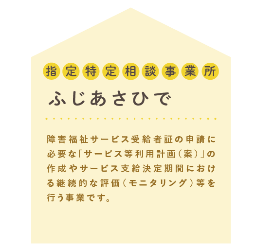 指定特定相談支援事業所 ふじあさひで